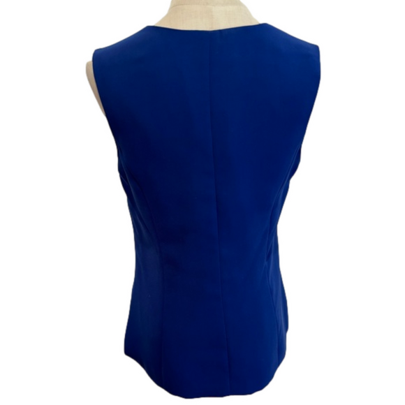 90s 3 PC NIGHT STUDIO NY BLUE W RHINESTONE BORDERED BLAZER, TOP & MIDI SKIRT 6 - Picture 11 of 17